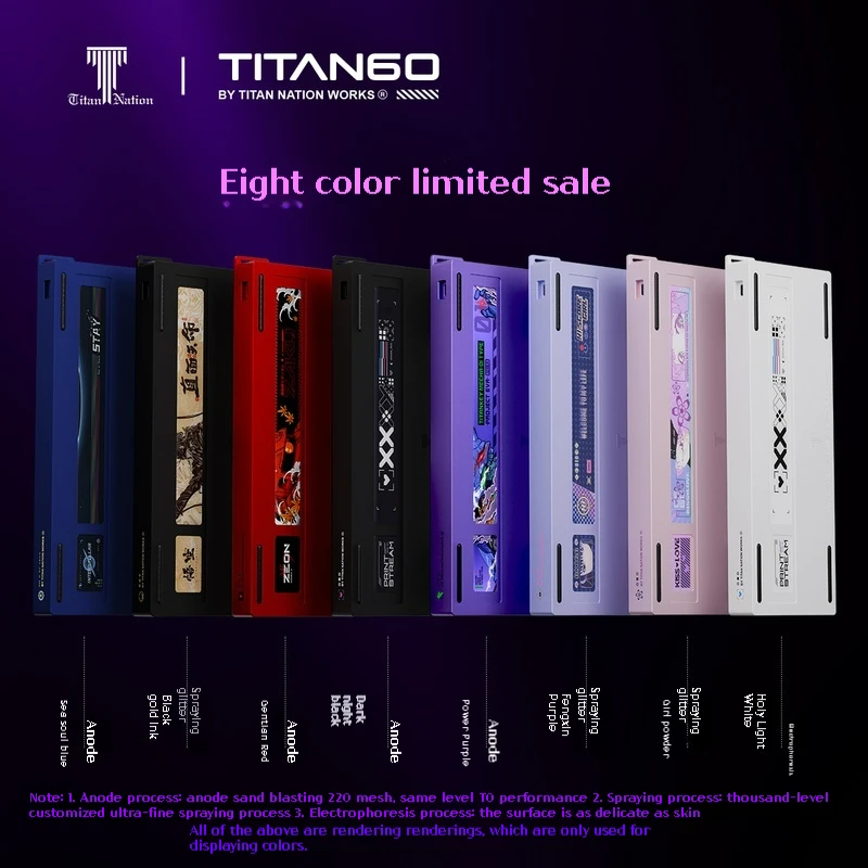 TITAN60 Prispôsobený CNC Hliníková klávesnica Puzdro Elektroforéza proces 220 Anode Sandblasting pre Wooting60 HE MAD60 HM66