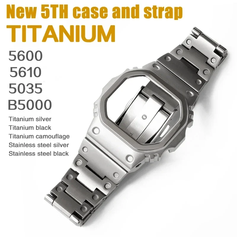 Titanium Case 5600 5610 GMW-B5000 5035 MOD Kit pre Casioak Watch Watch Metal Braby a remienok G5600E GWB5600 GWM5610 DW5600 s náradím
