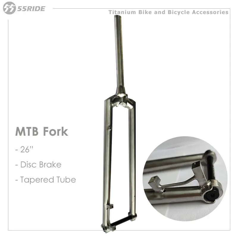 Titanium Mountain Bike Hard Cork, MTB vidlice, štvorcové rameno, kotúčová brzda, zúžená trubica, príslušenstvo pre bicykle, 26