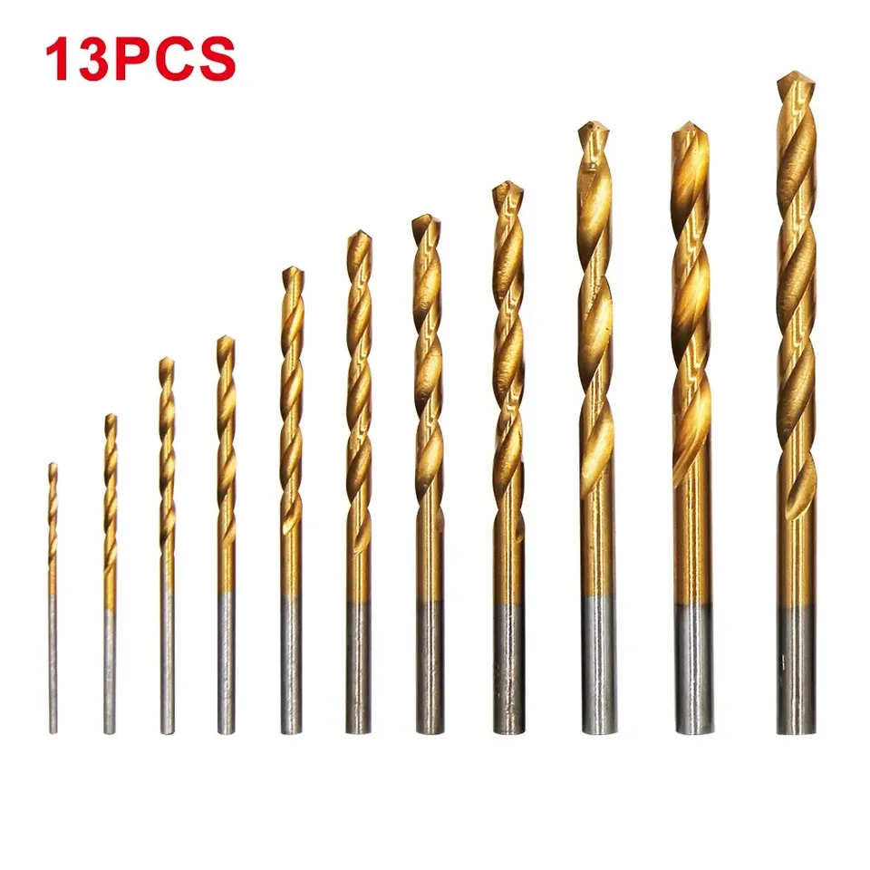 Titanium Pletená 13 percent rovnej drieku Twist Bit 1,5-6,5 mm plastový vreckový balenie Bit Bit Electric Sada nástrojov