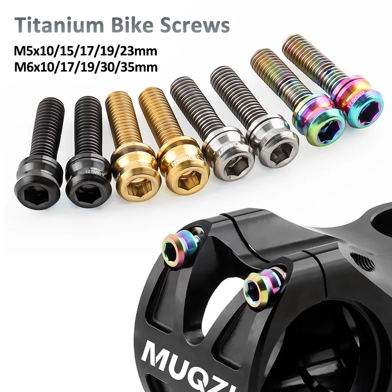 Titánske bicykle Stovkové skrutky M5x10/15/11/19/23 mm zliatiny TI Cycling Accessories Road MTB Mountain Bike Sedadlá skrutky