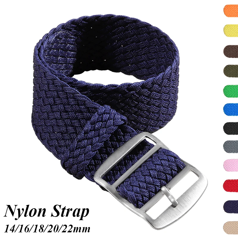 Tkanina tkaná náramok pre Perlon Watch Band náhradný náramok Nylon popruhový pásik 14 mm 16 mm 18 mm 20 mm 22 mm športová pásma