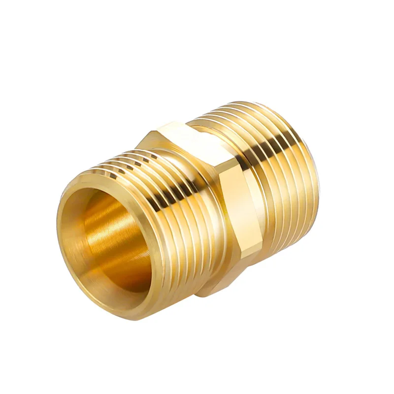 Tlaková podložka hadica konektor mosadz M22 15 mm samec závit do M22 14 mm mužský kovársky predlžovací adaptér 4500 psi