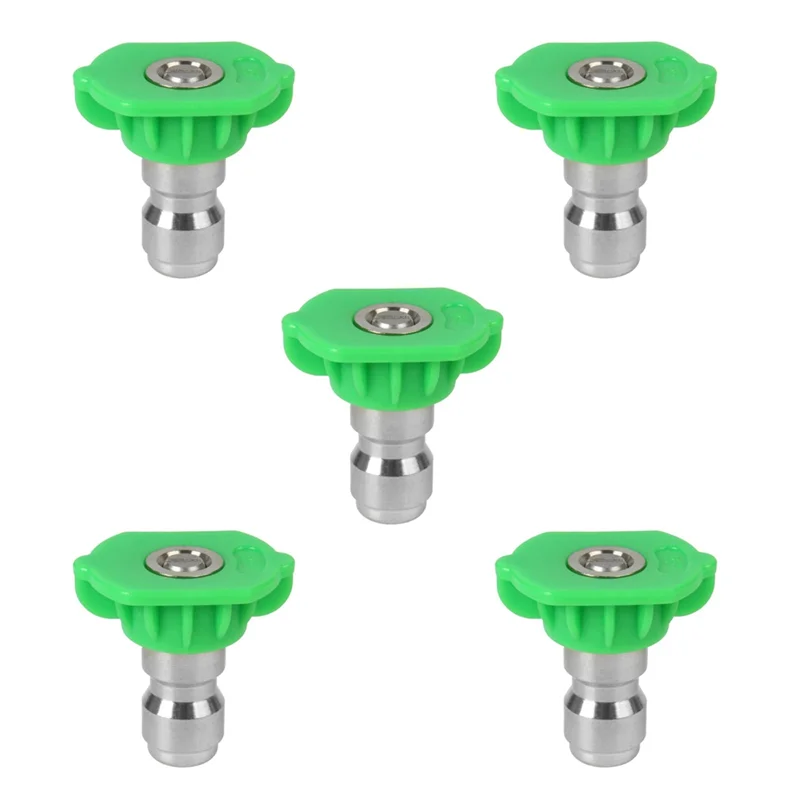 Tlaková podložka sprejová súprava dýzy, náhradné postrekovacie dýzy Tips pre doplnky tlakových podložiek, 5pack (zelená)