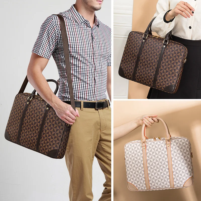 Tlačená koža obchodná aktovka Muži/dámska taška na kolesá 14/16 palca prenosné rameno Crossbody Cabel