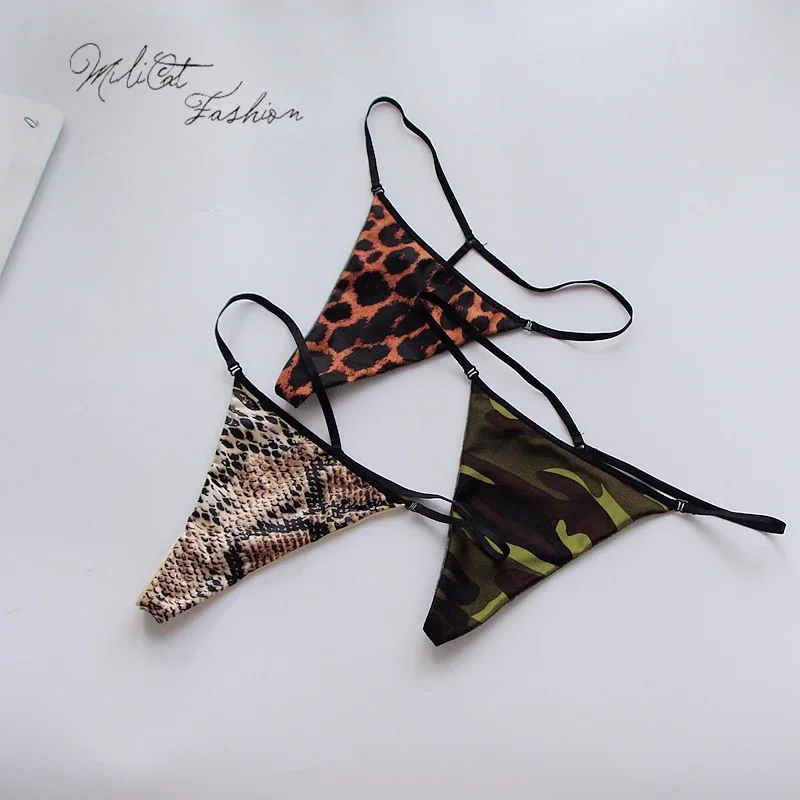 Tlačené sexy žien tangé, bavlnené spodné prádlo plus veľkosť masku/zebra/leopard g struny ružové ženské bezšvové spodná bielizeň