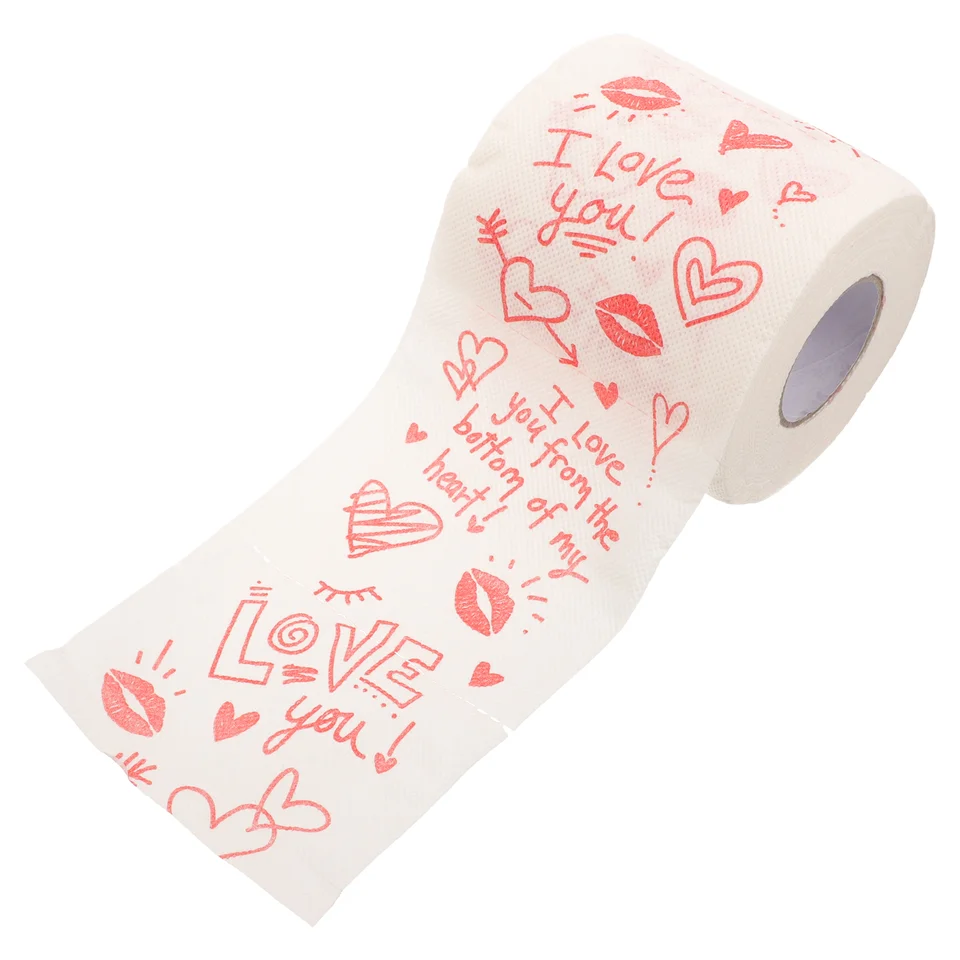 Tlačené tkanivové komerčné papierové utierky Ripondent Bath Tissues toaleta kuchynská obrúsok valentínsky dekor