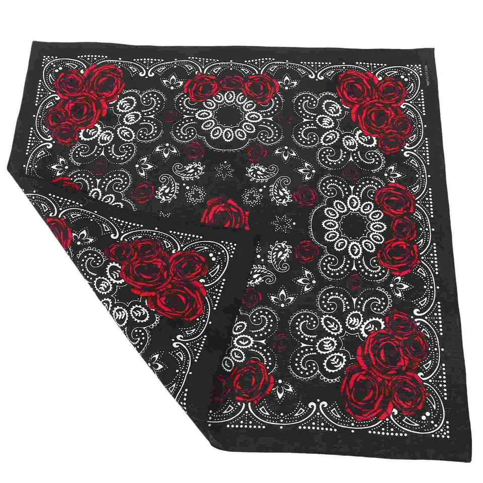 Tlačené šedo -obojstranné čelenky Bandana Men Cotton Bandanas Bandanas pre Black Rose Women