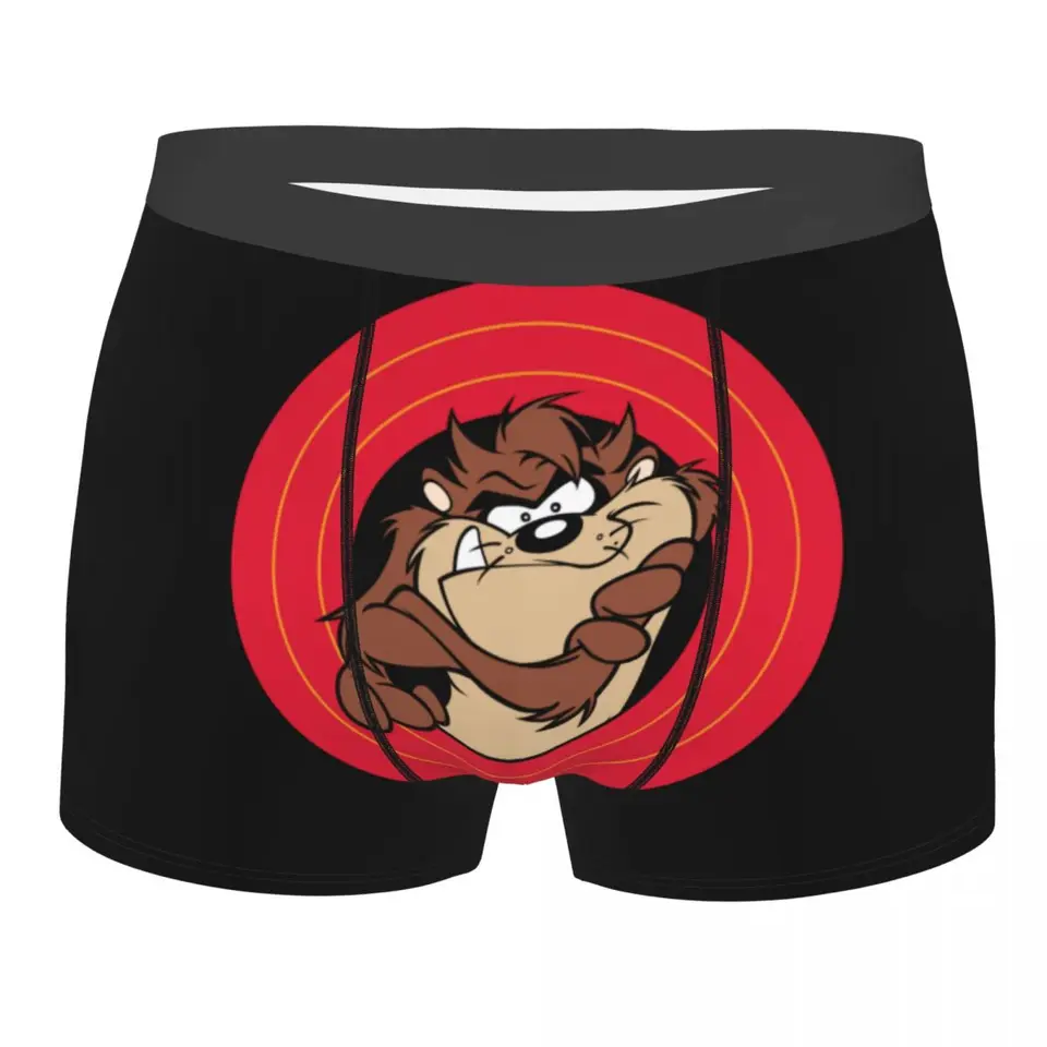 Tlačený boxer taz tazmánsky cez kruhy Looney Tunes 2 Korty nohavičky nohavičky Pánske spodné prádlo