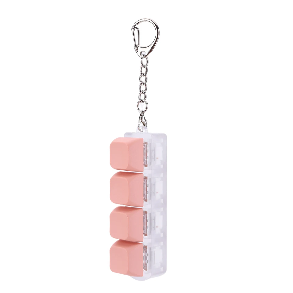 Tlačidlo Keycap Fidget Keychain 4 Klávesy Klávesové dekompresné hračky Klávesnice Hračky Klávesnice pre dospelých na reliéfny stres absolvujú čas