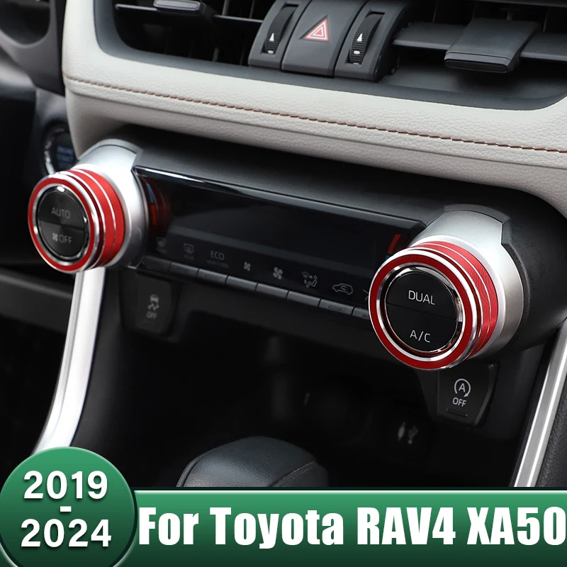 Tlačidlo ovládacieho spínača AC AC Control Prepínač rádio zvukového gombíka Tink Cover pre Toyota RAV4 XA50 2019 2020 2021 2022 2023 2024 RAV 4 Hybrid