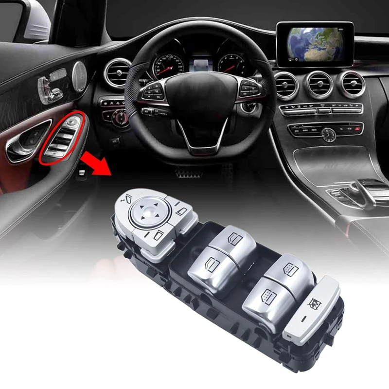 Tlačidlo prepínača okna pre auto pre Mercedes Benz C Class C300 C350E C400 C43 C63 AMG Vymeňte A2229056800