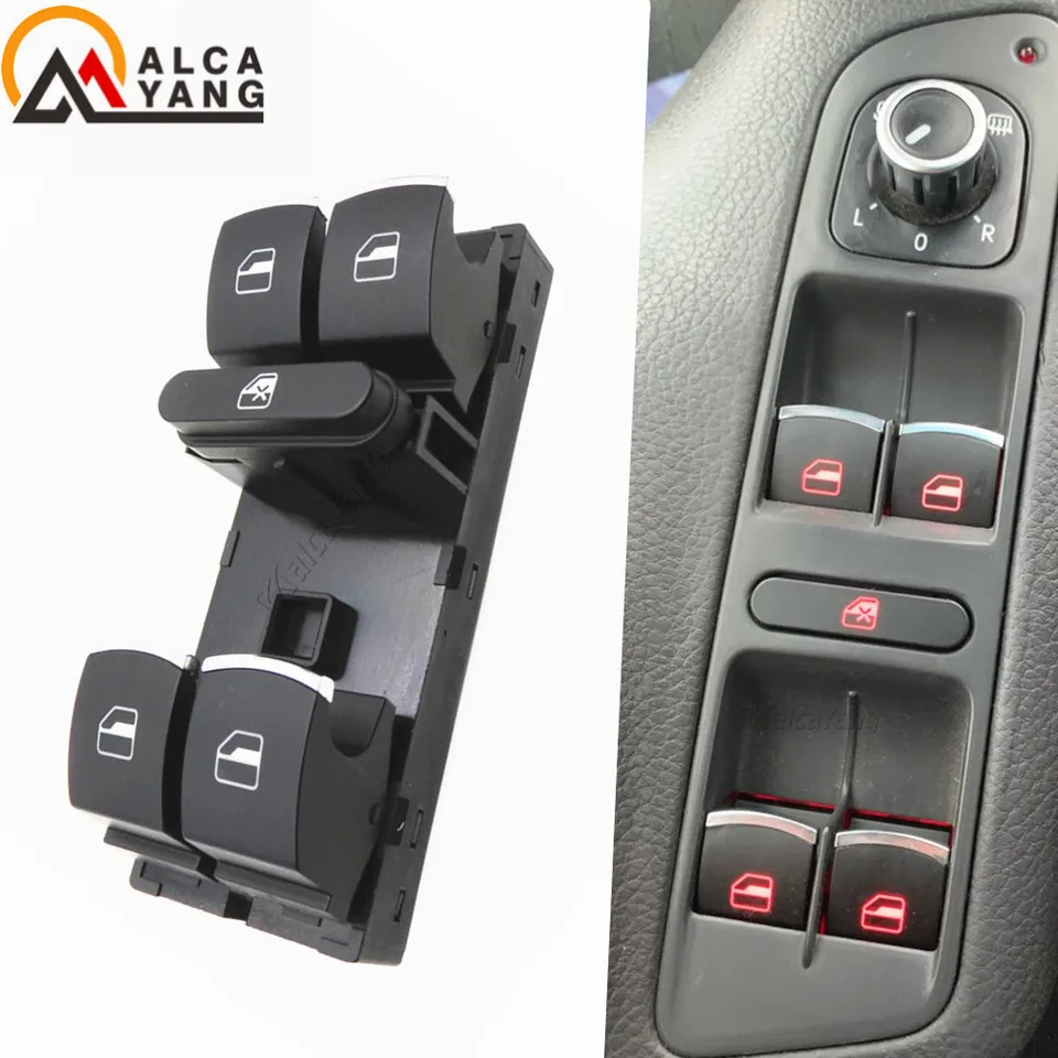 Tlačidlo spínača hlavného okna pre elektrické napájanie pre VW Jetta Golf MK5 MK6 Passat B6 B7 CC Touran Tiguan Golf Plus sedadlo 5ND959857