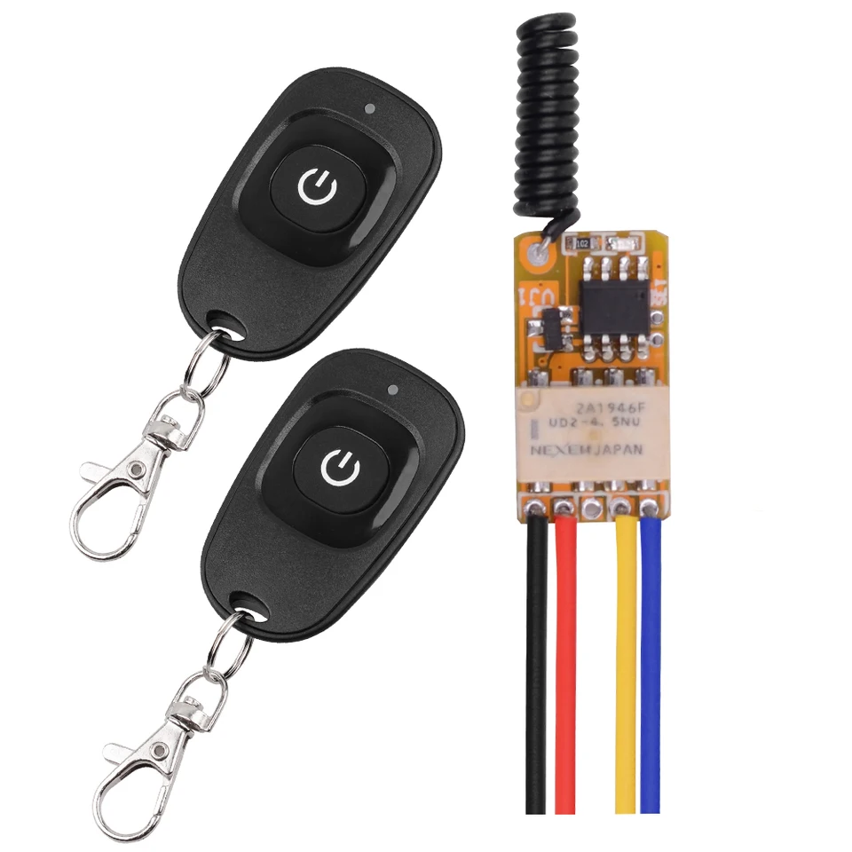 Tlačidlo Šetrenie mini relé Kontakt RF Wireless Switch 3.7v4.2v5v7.4v9v12v 433 Smart Home Malé malé diaľkové prepínače požiadajte