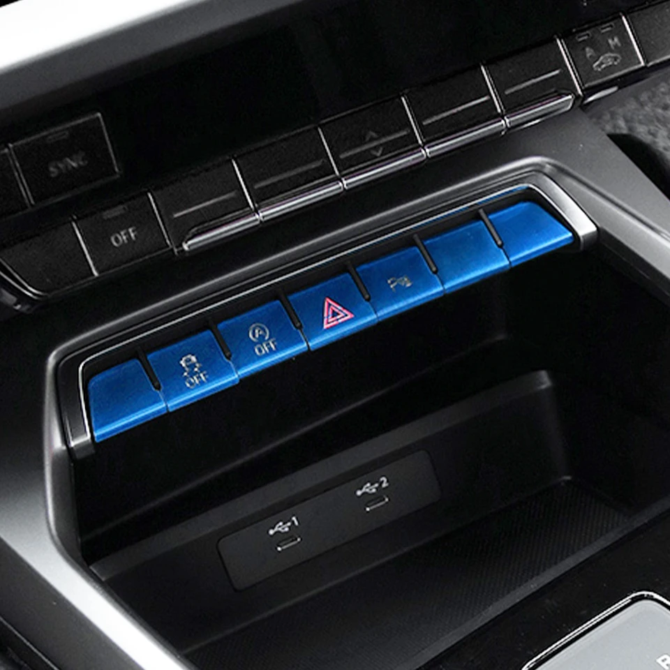 Tlačidlá Central Control Ess Decor Núdzové blesky Nálepka Ochranný kryt Automatické príslušenstvo pre Audi A3 8Y 2021 2022 2023