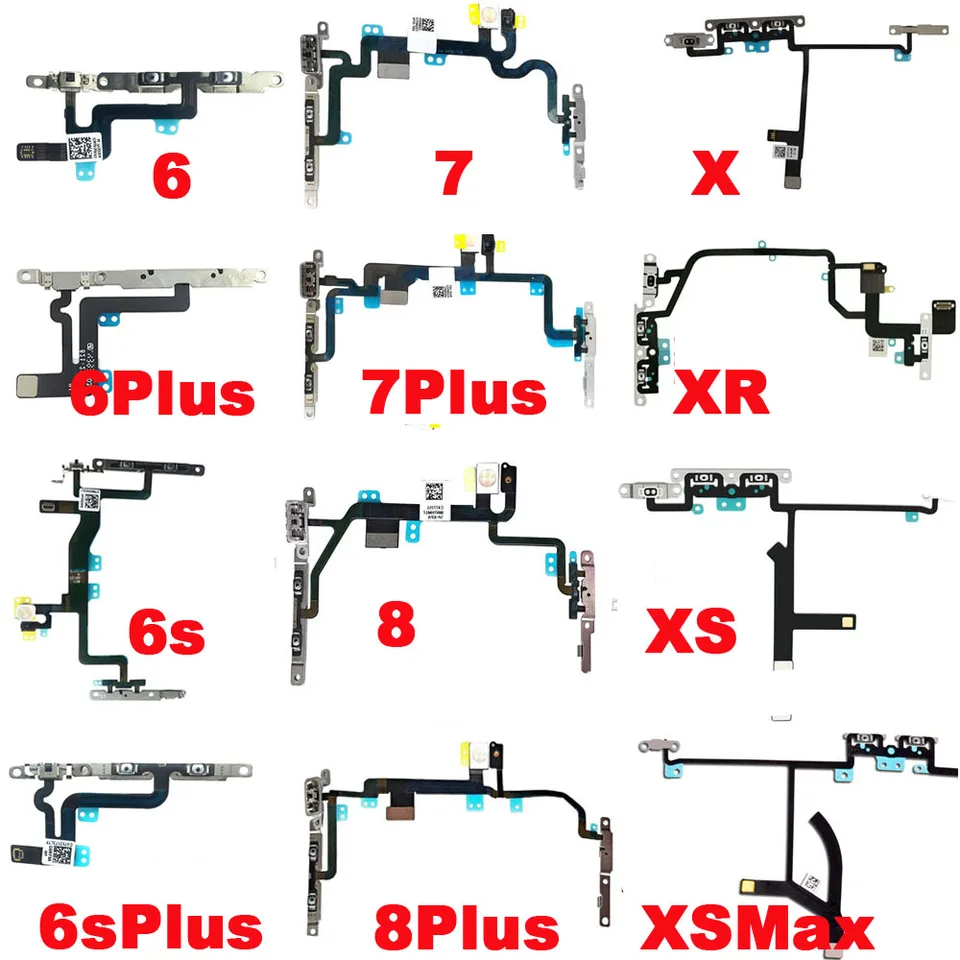 Tlačidlá hlasitosti a zvukový spínač Flex kábla pre iPhone 6 6S 6S 6SPLUS 7 7Plus 8g 8 plus x xr xs max