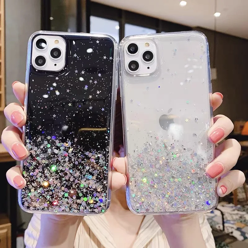 Tleskové flitre pre čisté puzdro na telefón pre Huawei Pura 70 P50 P40 P30 Lite P20 Pro Plus Bling Soft Silikone Leskiny Fondas Coveras Fundas