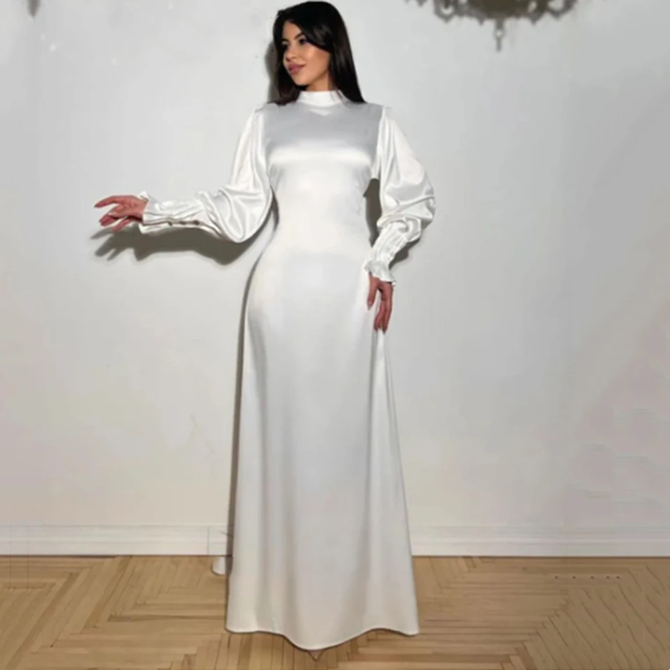 Tmavo zelené špičkové banketové šaty s vysokým krkom s dlhým rukávom štíhle elegantné šaty na dĺžku čaju na párty
