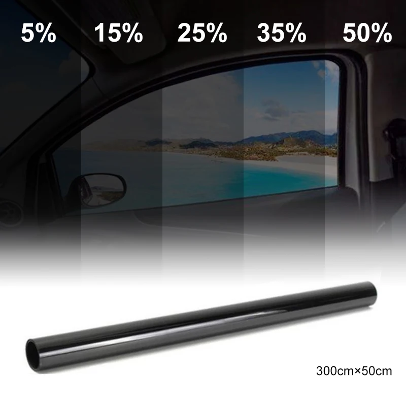 Tmavá čierna auto okna Tint Film Glass 5% -50% Roll Summer Automatické auto okná sklenená solárna ochrana