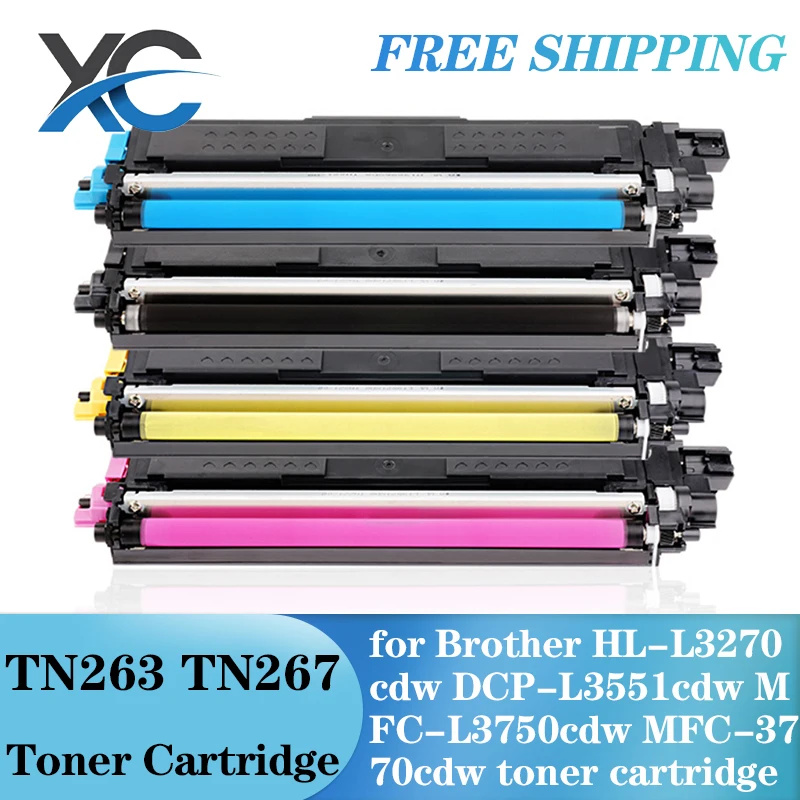 TN263 TN267 farebný toner kompatibilný toner pre brat HL-L3270CDW DCP-L355CDW MFC-L3750CDW MFC-3770CDW TONER TONER CARTRIDGE