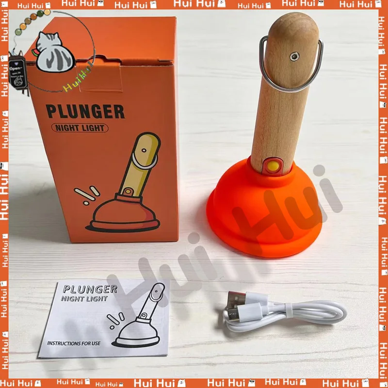 Toaletný plunger nerv Night Light Night-Getting-Up atmosféra jednoduché USB Závesné nachádzajúce kreatívne kreatívne LED Silikónové nočné svetlo