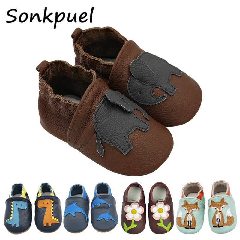 Toddle detské topánky Novorodenecká dojčenská obuv dievčatá Dievčatá Dievčatá Soft Originálne prvé chodci Baby Moccasins 0-24 mesiacov Cowhide Bottom