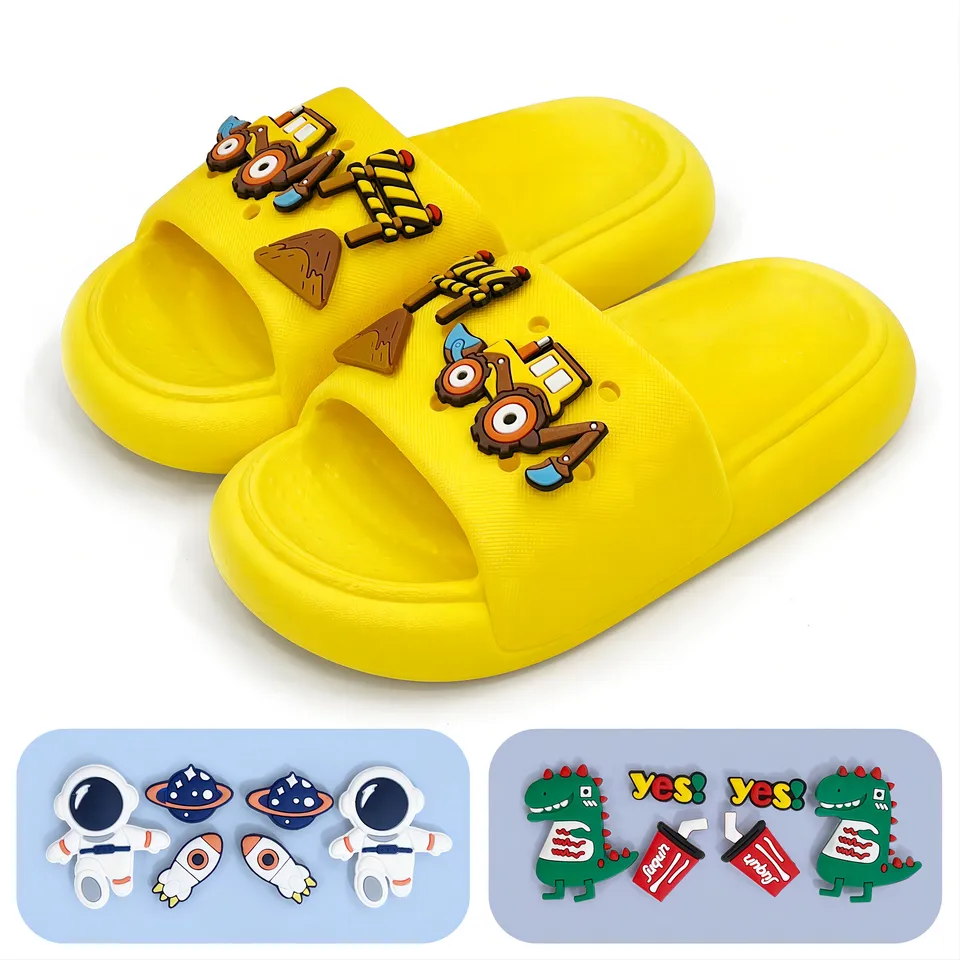 Toddler Slides Slippers Boys & Girls Slide Sandals pre deti roztomilé karikatúry Otvorené špičky topánky