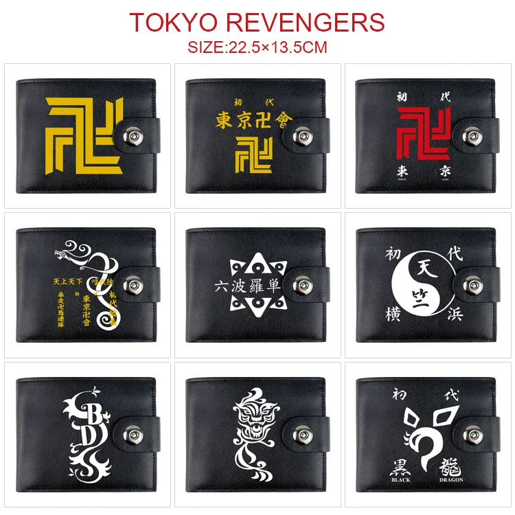 Tokio Revengers Anime Cartoon Prenosná snímka peňaženka skladacia krátka minca kabelka muž alebo žena