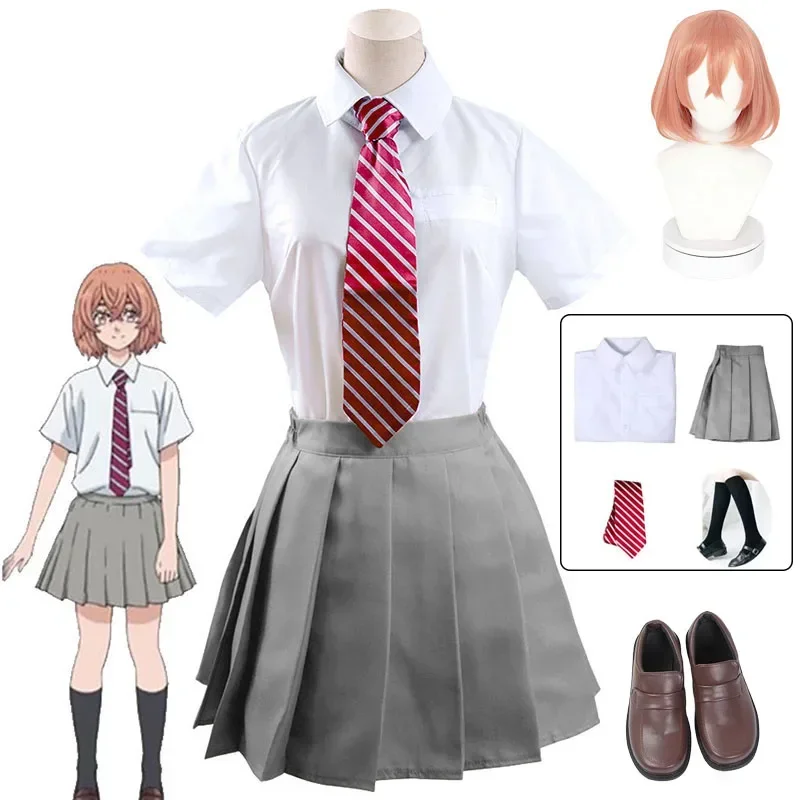 Tokio Revengers Tachibana Hinata Cosplay kostýmy parochne topánky Dám