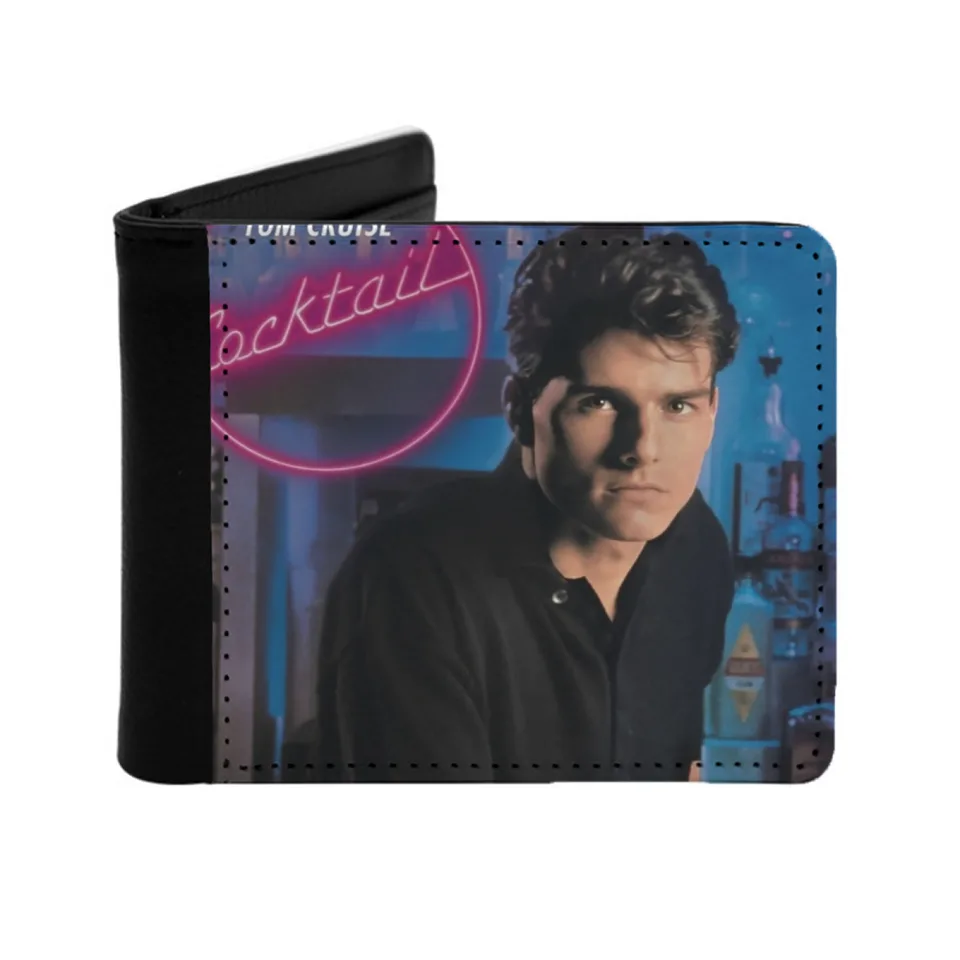 Tom Cruise Cocktail Pánska peňaženka Čierna peňaženka kreditná karta držiak PU koža vodotesná kabelka Tom Cruise Tom Cruise Cocktail 80s