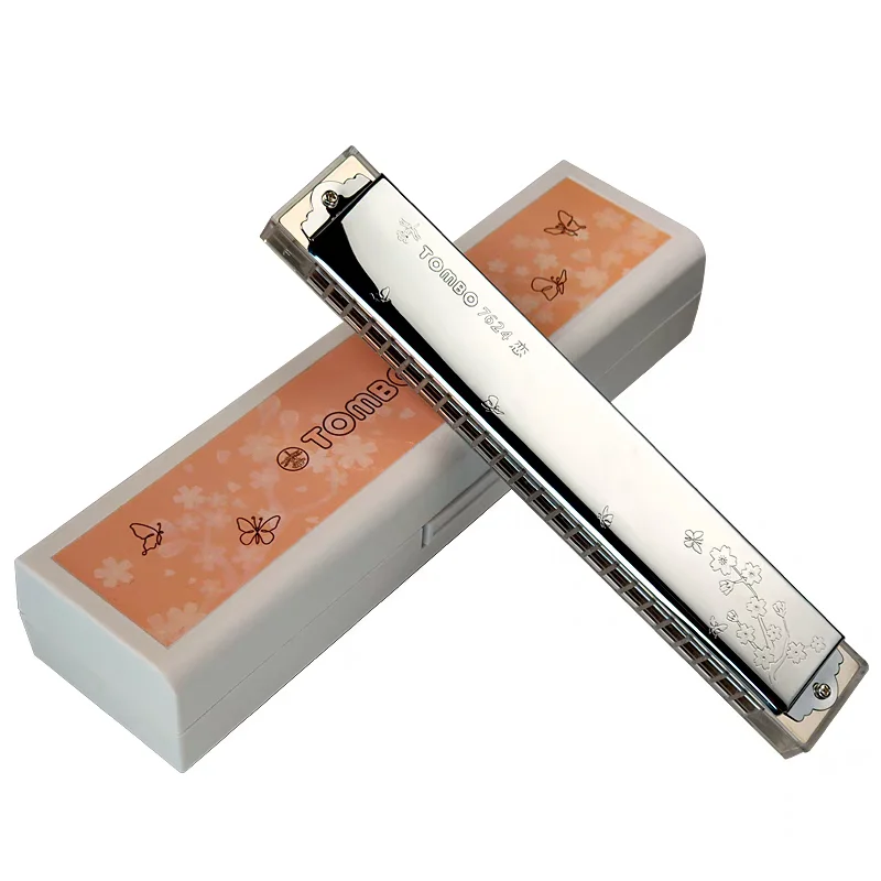 Tombo Harmonica Tremolo Hope č. 7624 24 Diery Profesionálne Armonica Transparent ABS Comp Mouth Organ Musical Instruments Harp