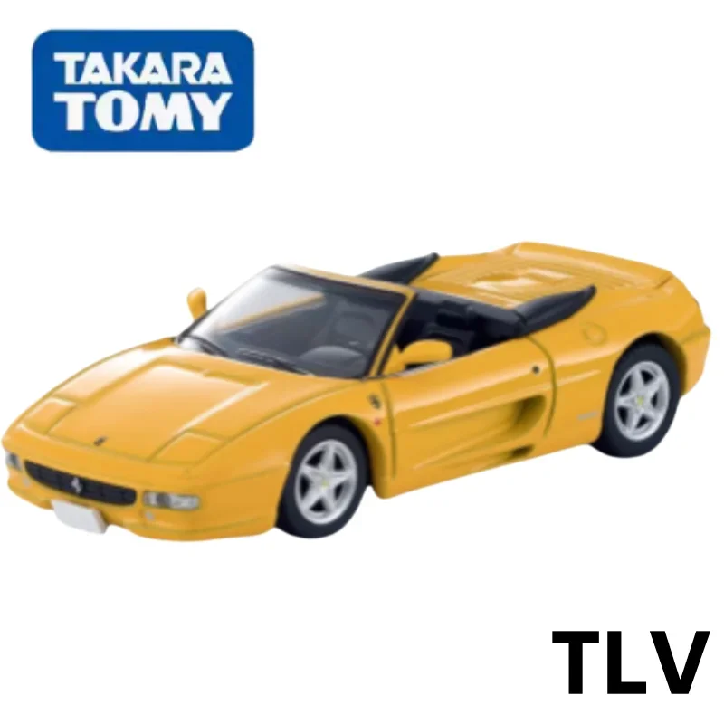 Tomica TLV 1:64 F355 Spider Yelloy Zliatina Die Cast Car Static Model, Hračky zbierky chlapcov pre darčeky pre priateľov, dekorácie miestnosti.