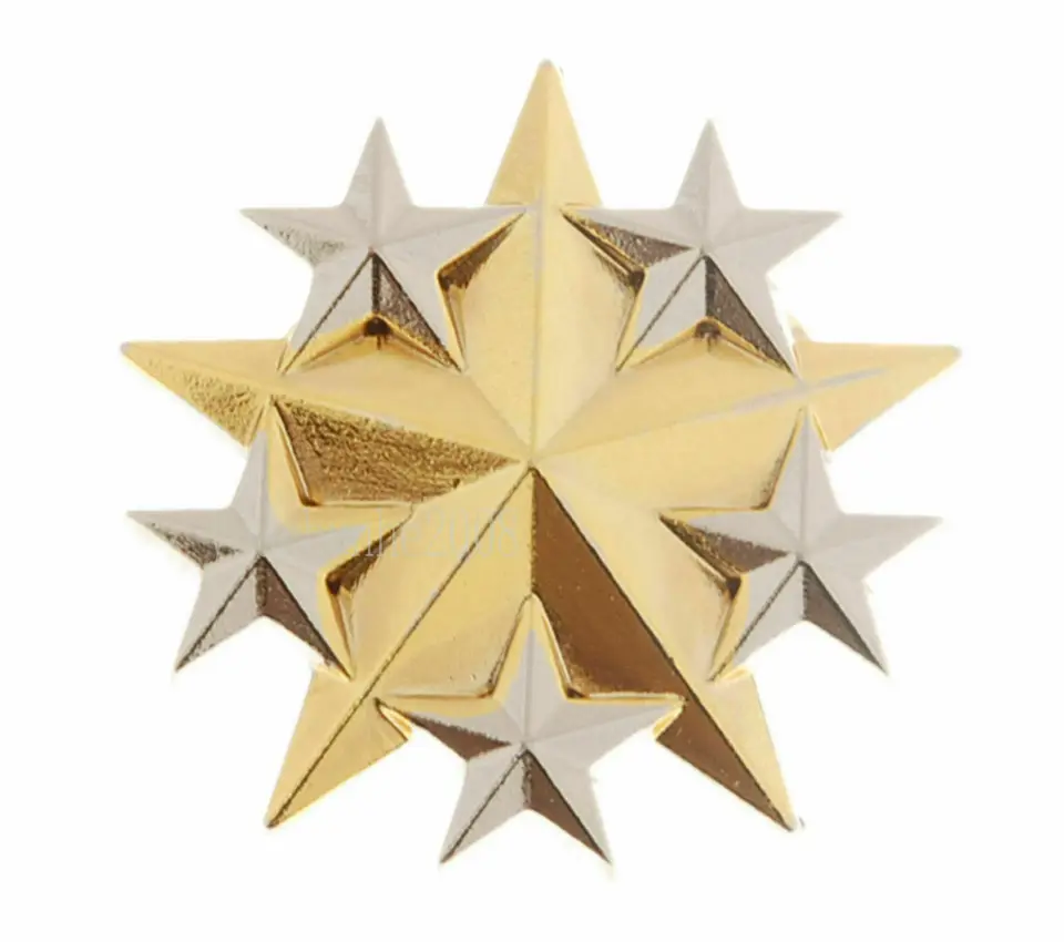 Tomwang2012. Americká armáda Spojených štátov Six Star General Rank Metal Hat vojenský odznak