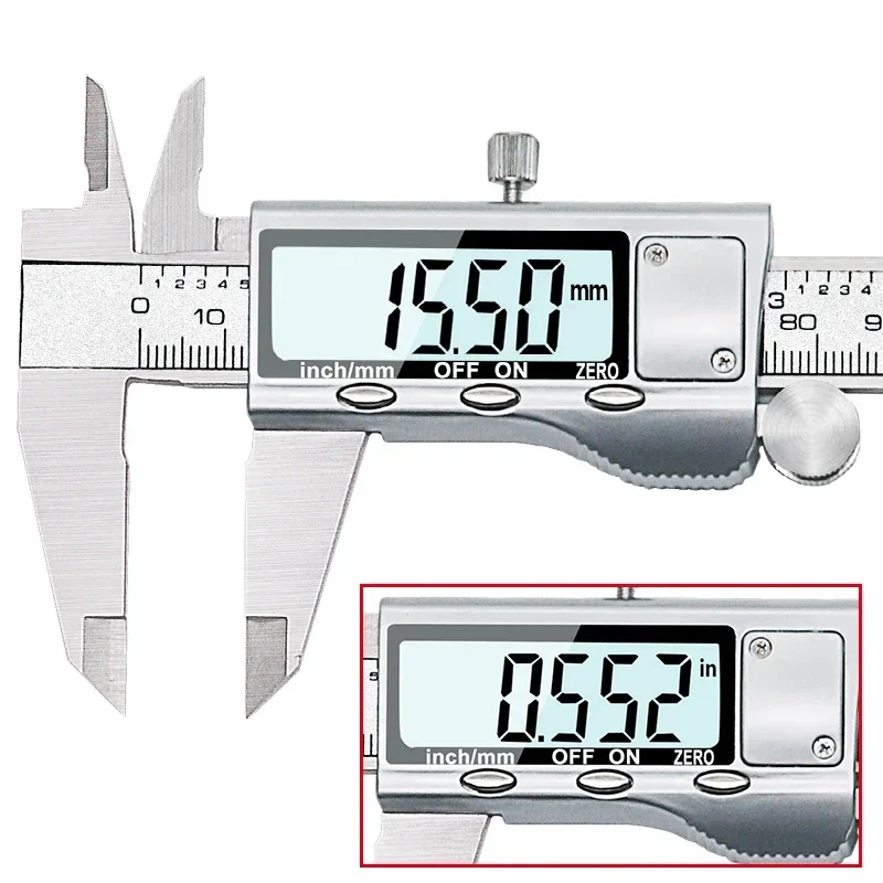 Ton09 6-palcový 150 mm z nehrdzavejúcej ocele Elektronický digitálny vervierový strmeňový mikrometer Meranie nového