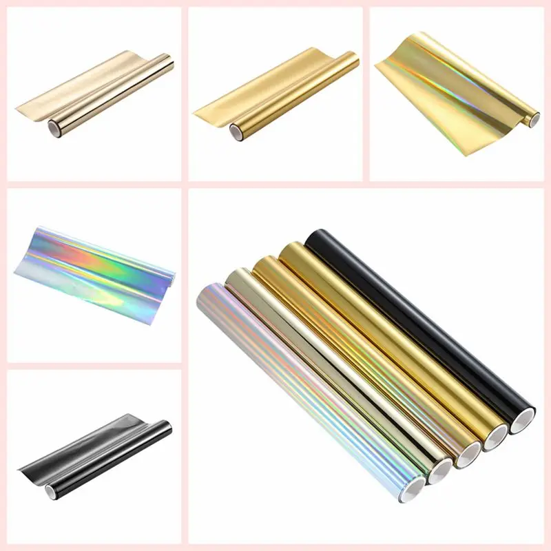 Toner reaktívna fóliová holografická viacfarebná papier DIY Crafty Vyrábajú doštičky s horúcou fóliou od laserovej tlačiarne a scrapbook Laminator 2021