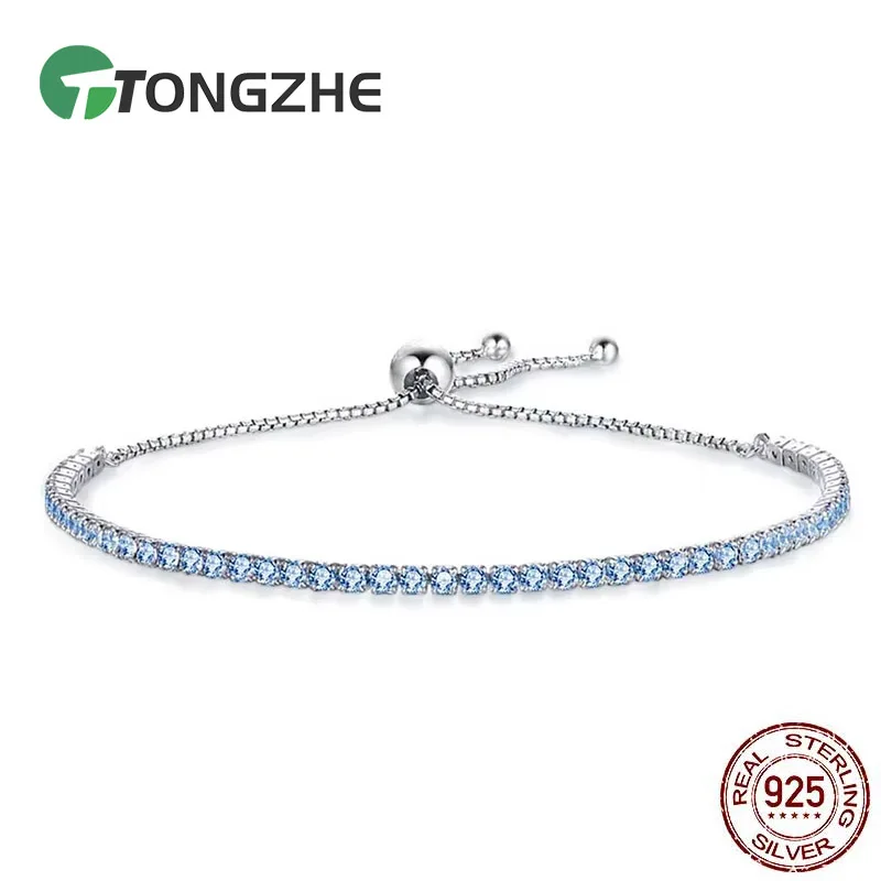 Tongzhe ženy pár náramkov 925 Sterling strieborné šperky náramky pre dámske korálky šumivé pramenné náramky pre ženy