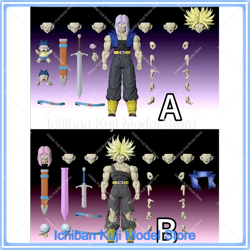 TonsenArtToys Tonsen ArtToys Dragon Ball Z SHF Trunks Super Saiyan SSJ SSJ2 Custom Heads Príslušenstvo Anime Action Action Figure Hračky