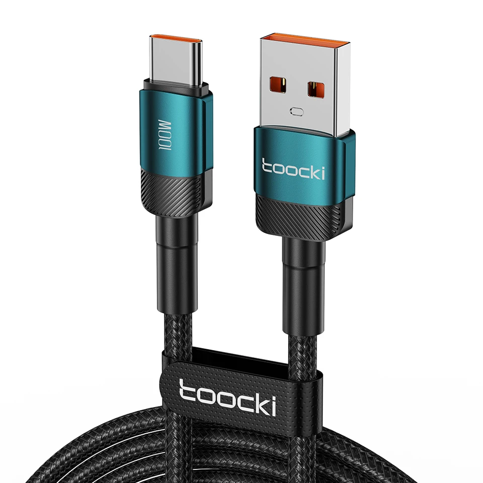 Toocki 100W 6a USB Type C Rýchle nabíjanie údajov USB C kábel pre Huawei Xiaomi Samsung OnePlus USB A to Typ C Cabo