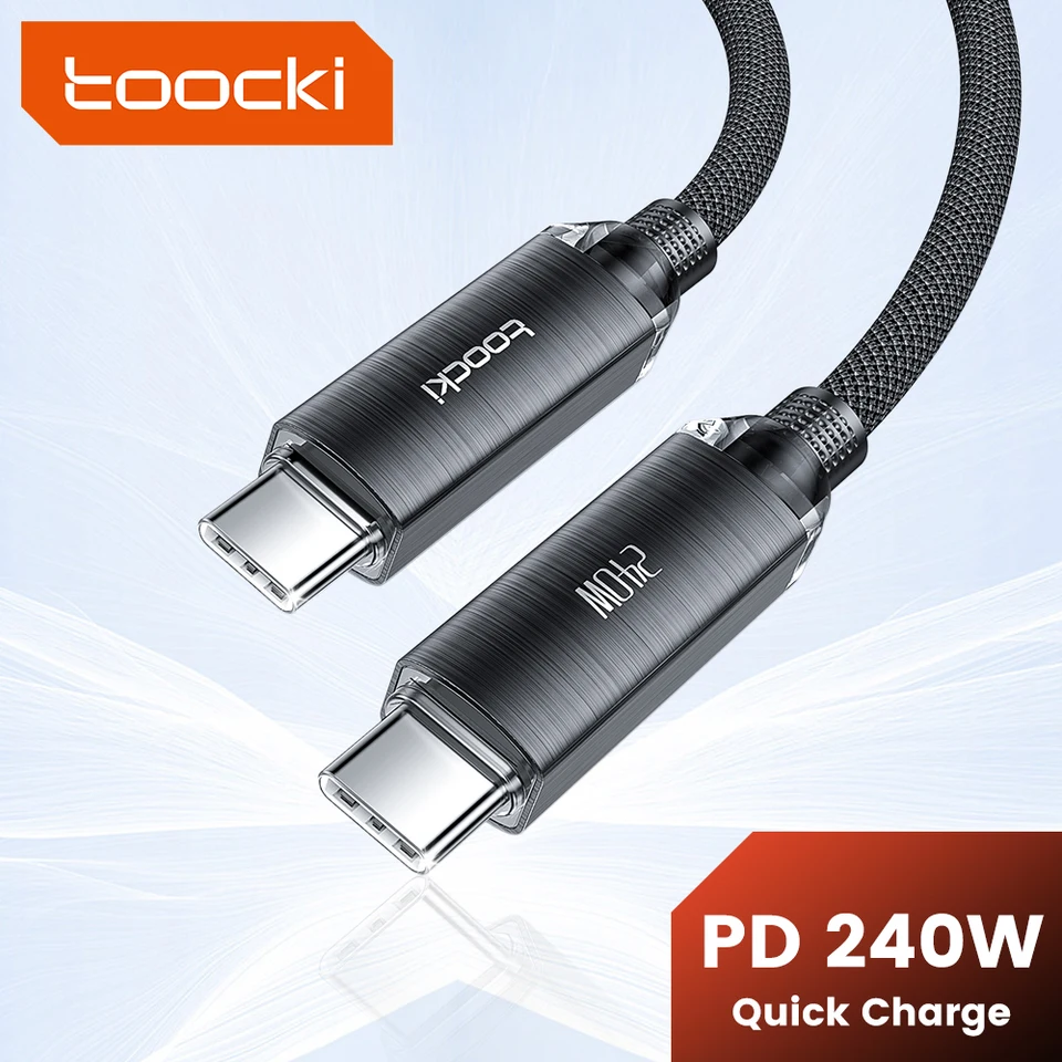 Toocki 240W Typ C k typu C kábel PD3.1 Rýchly nabíjanie 4.0 5A Rýchle nabíjanie kábla pre MacBook iPhone15 Realme Samsung Xiaomi Poco