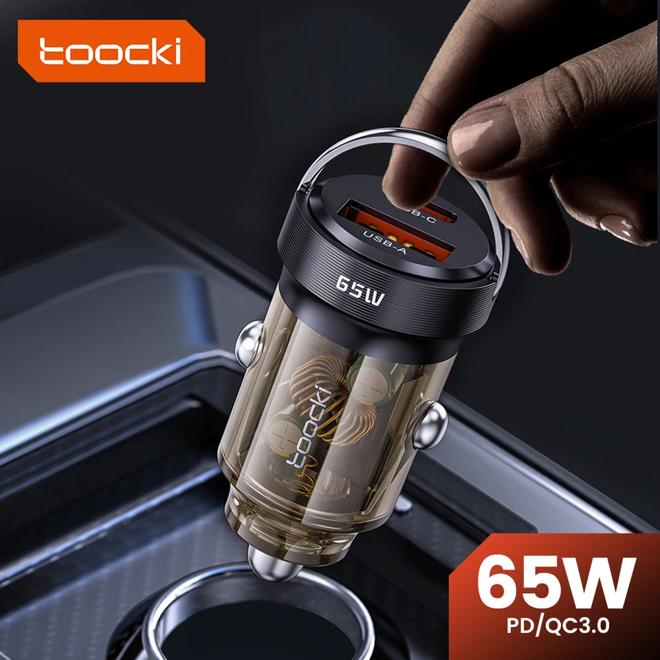 Toocki Mini USB CAR nabíjačka rýchly nabíjanie 3.0 Rýchle nabíjacie nabíjačka pre iPhone 14 13 13 Xiaomi Auto Typ C QC PD 3.0 nabíjačku telefónu