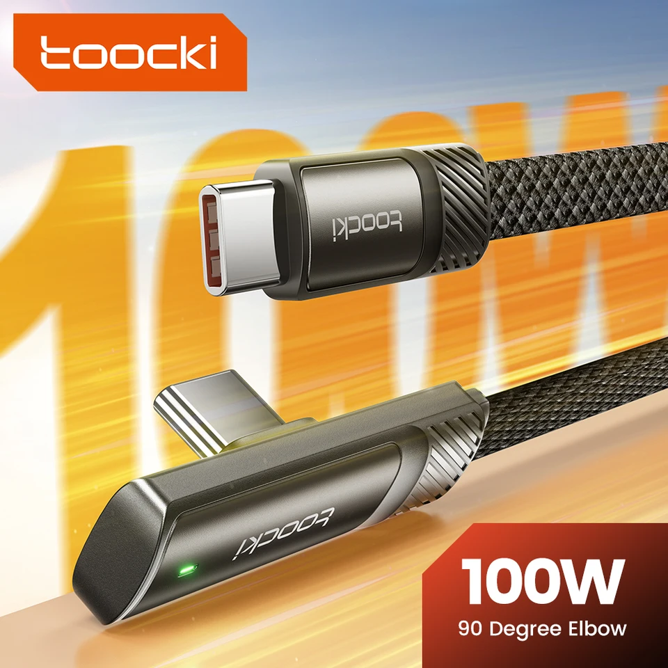 Toocki PD100W USB C kábel na C pre Xiaomi Samsung Realme Hoco LED rýchle nabíjanie Drôt typu C pre dátový kábel s ohybom iPhone 15