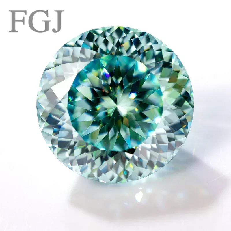 Top [0,5-6Ct] 100% skutočný Moissanit Stone Portugalci rezko okrúhly VVS1 Aqua Blue tester pozitívny na výrobu náušníc/krúžkov/náhrdelníkov