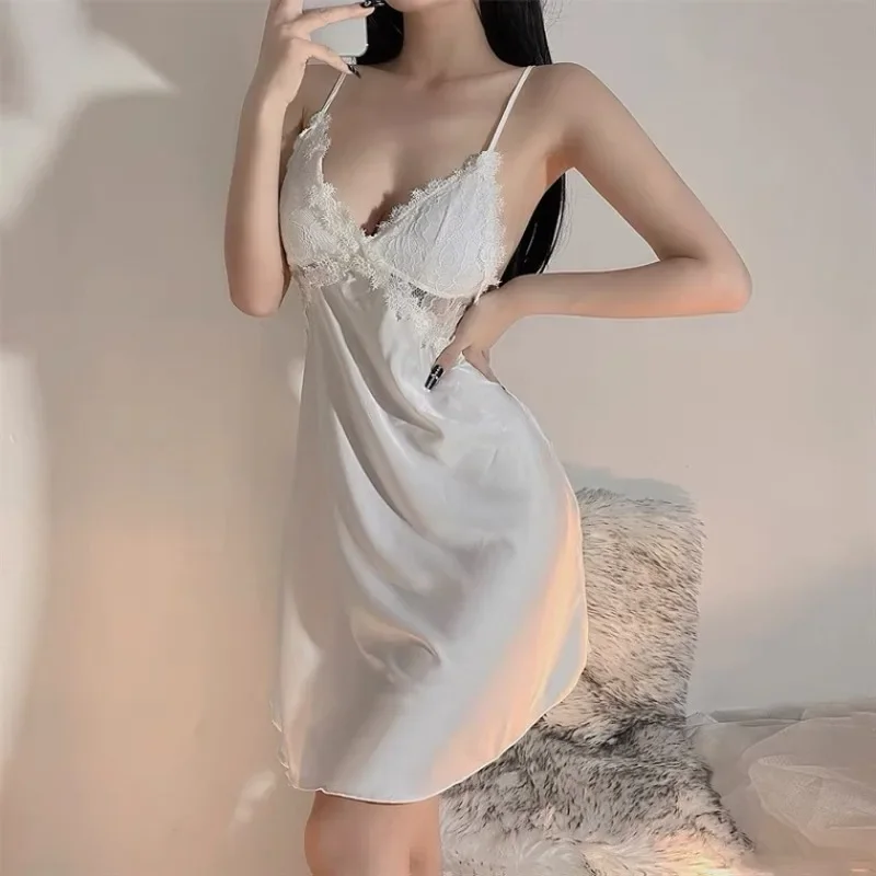 Top Fashion sexy špagety remienok na remienok Sleep Sleep Dress Lace Camisole Nightgown hrudník vankúš dám