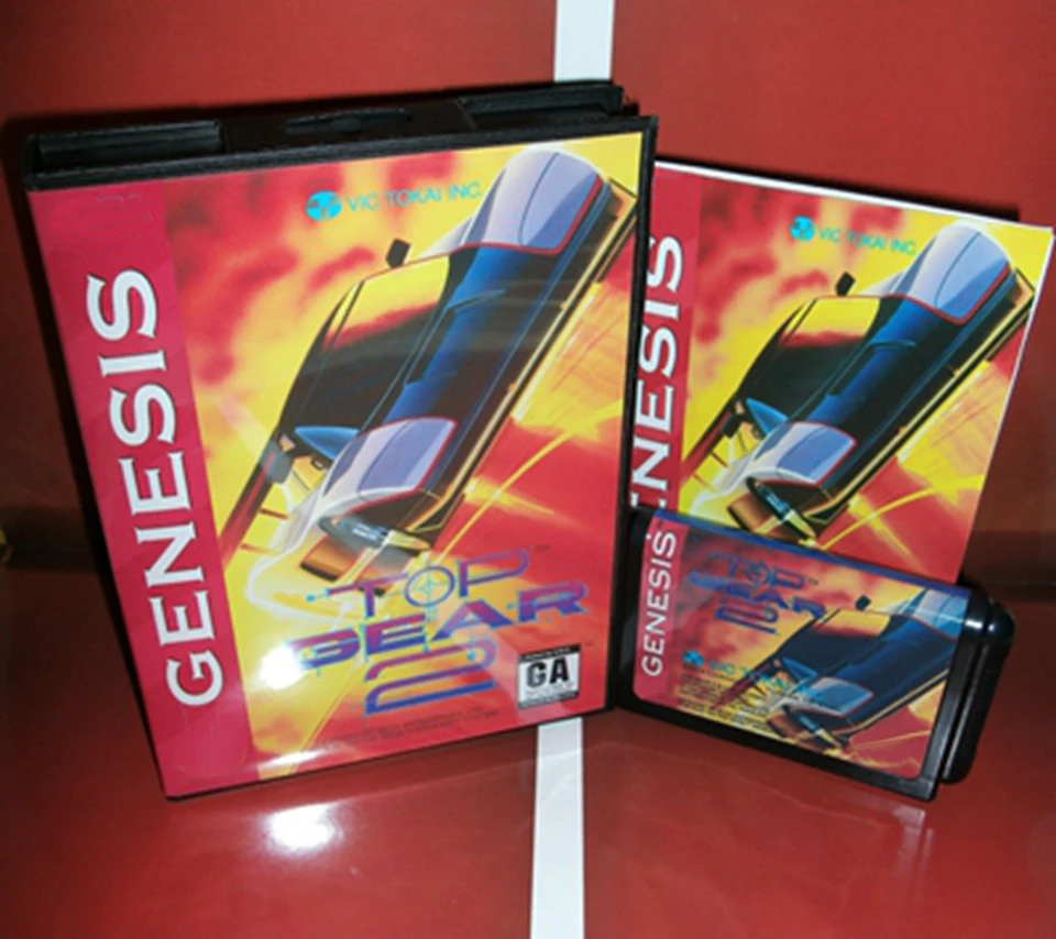 Top Gear 2 s krabicou a manuálom pre 16 bitov SEGA MD Game Cabtridge Megadrive Genesis System