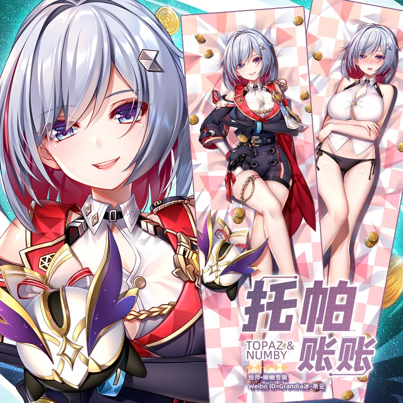 Topaz Numby Dakimakura Honkai Star Rail Objímanie celého tela Sexy vankúš Puzdro vankúšový kryt Otaku vankúš