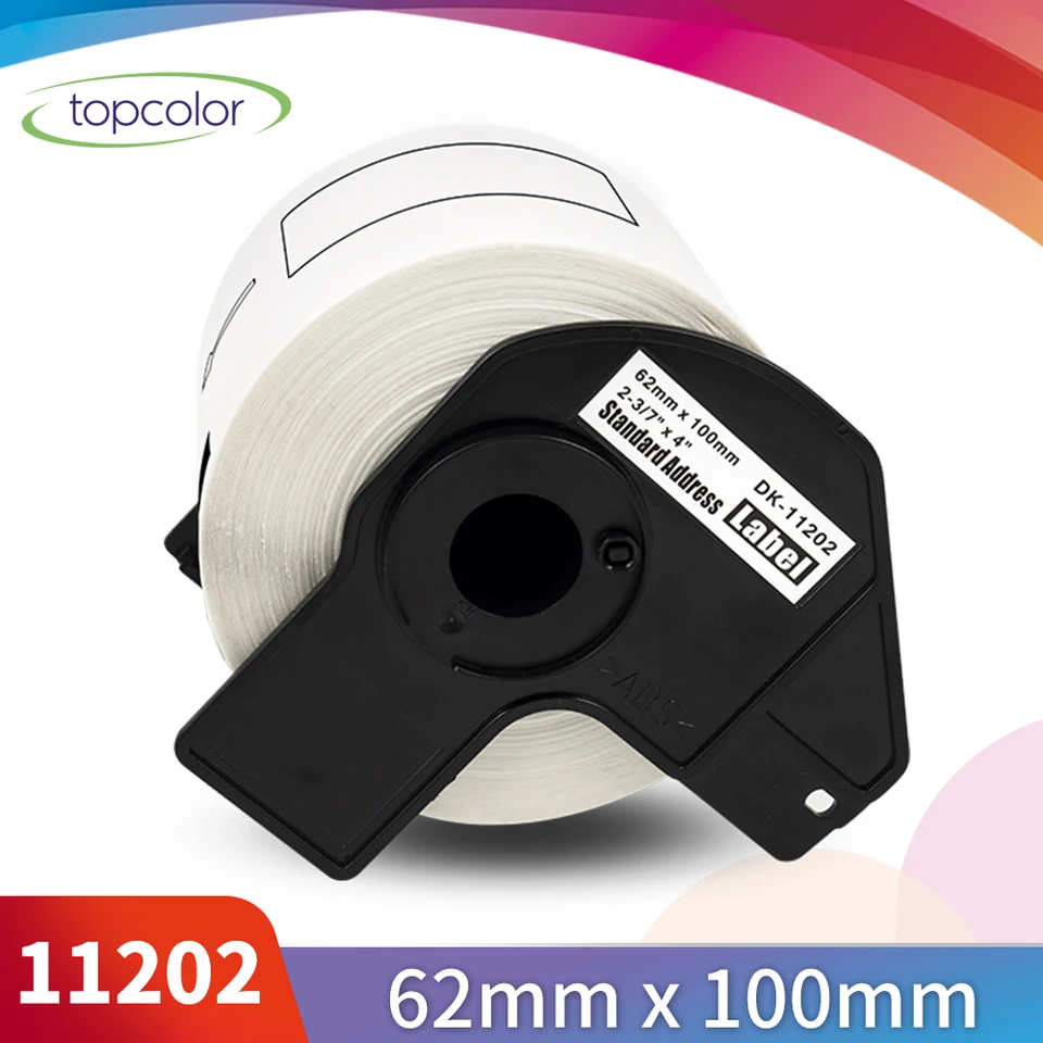 Topcolor 62*100 mm papierový štítok Roll DK 11202 Kompatibilný brat Label Maker DK Shipping Labels for Brother QL Label Printer 700