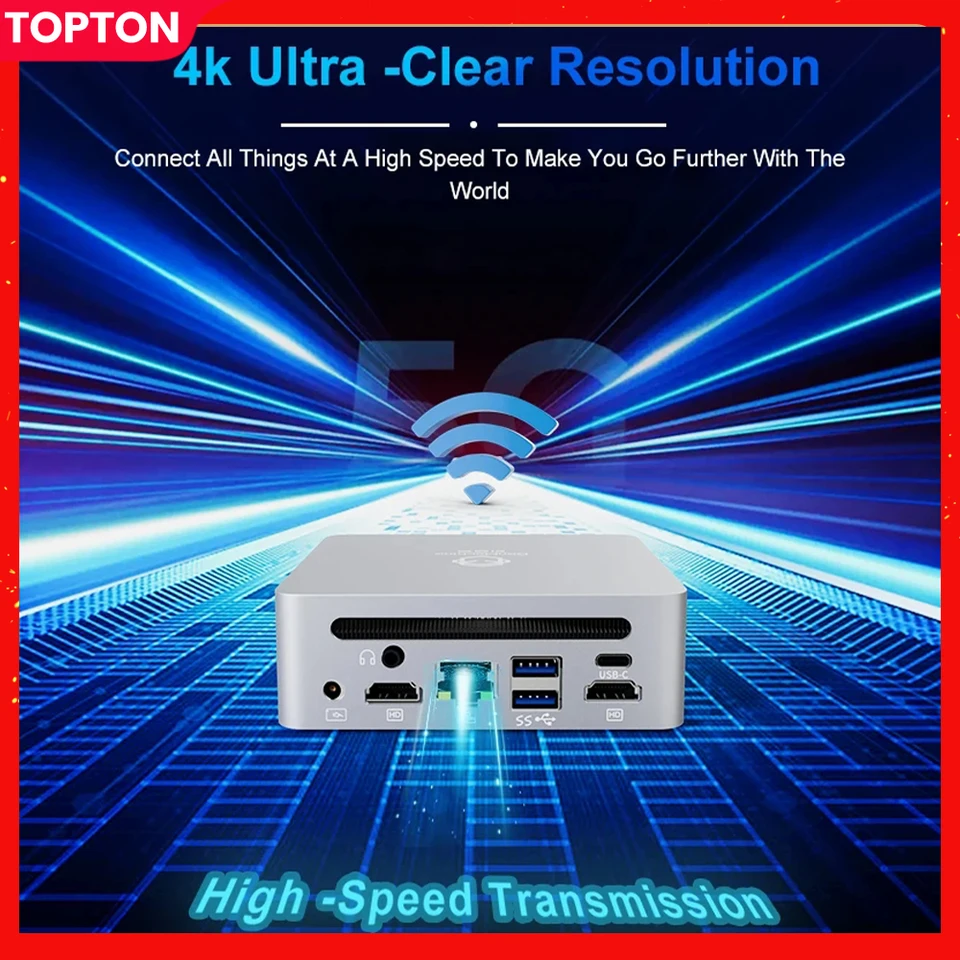 Topton AMD Mini PC Ryzen 9 5900HX/R7 7730U/R7 5800U/R5 7530U/R5 5600H Windows 11 Pro DDR4 3200MHz WiFi6 BT5.2