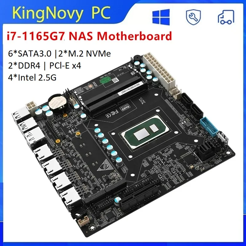 Topton Intel I7 1165G7 6 Bay Nasternova daň i5 1135G7 I3 1115G4 4XI226 2,5G 6XSATA M.2 NVME PCIEX4 MINI MINI ITX HAINBOARD Firewall