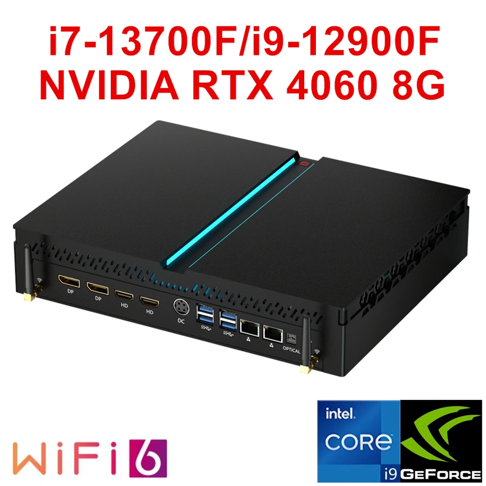 Topton Mini PC Gamer 13. Gen Intel I7 13700F I9 12900F NVIDIA RTX 4060 8G 3060 12G PCIE4.0 Windows 11 Windows 11 WiFi6