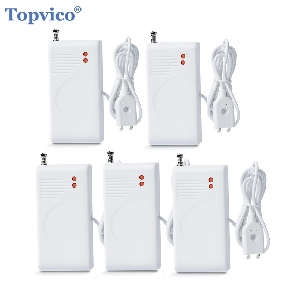 Topvico 1/2/3/5ks 433 MHz Senzor detektora úniku vody pre podzemné suterény